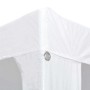Detailansicht: Weißes Partyzelt 3x12m aus PE, Ecke mit Öse.