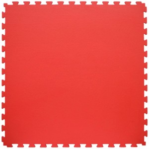 Rote eyepower Trainingsmatte 90x90 cm aus EVA-Schaumstoff mit Puzzle-Rand. Rutschfeste Bodenmatte für Fitness & Sportgeräte.