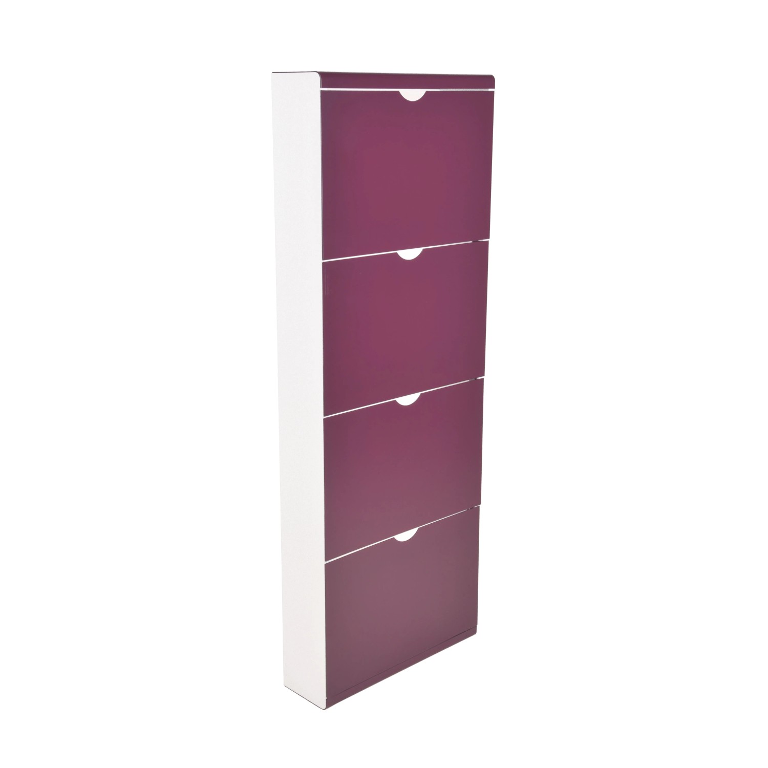 DELUKE Schuhkipper EDDI 4 Kippladen Holz Violett 138x51x16cm Schuhschrank