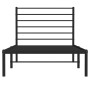 Schwarzes Metall Bettgestell 75x190 cm mit Lattenrost und Kopfteil von vidaXL.