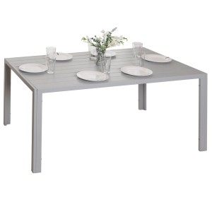 CHEFGASTRO Alu-Esstisch 72x140x80cm Wetterfest Hellgrau