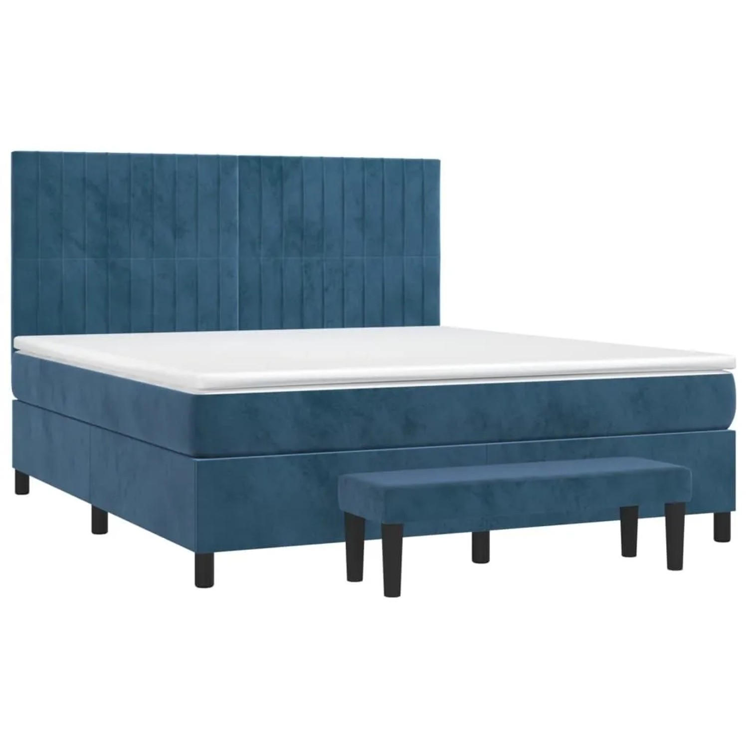 vidaXL Boxspringbett mit Matratze Dunkelblau 160x200 cm Samt 3137975 günstig online kaufen