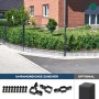 Anthrazitfarbener Doppelstabmattenzaun (0,4x10m) von Home Deluxe umrandet ein Grundstück.