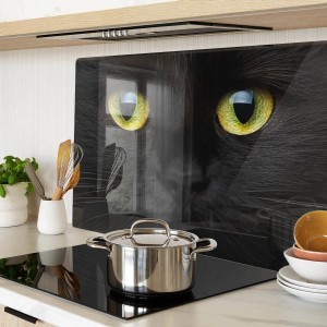 Tulup Herdabdeckplatte 80x52 cm Glas-Servierbrett Küchenutensilien Schutzplatte Spritzschutz Abdeckung Katzenaugen