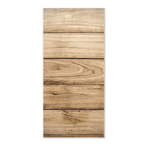 Weiße Magnettafel 37x78cm mit Holzplanken Motiv, inkl. 4 Magnete. Wanddekoration für Notizen und Fotos.