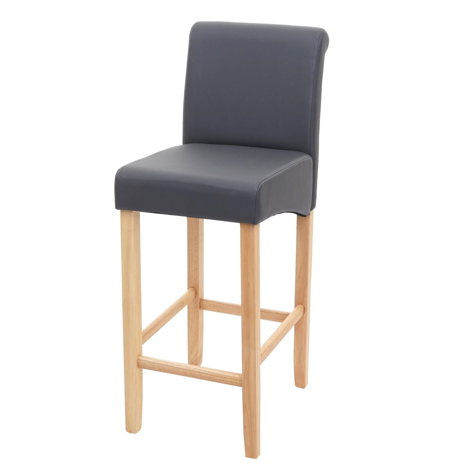 PROREGAL Barhocker Gepolstert Mit Lehne Sitzhöhe 75cm Holz Grau Matt Helle günstig online kaufen