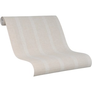 Schöner Wohnen Vliestapete Streifen Beige, Rolle der Dekorative Tapete mit beigem Streifenmuster.