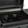 Schwarzer Gasgrill Cumbre mit 3 Brennern, Grillrost und Warmhalterost.