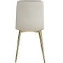 Homestyle4u Esszimmerstuhl 4er Set, beige Samt, goldene Beine. Polsterstuhl Rückansicht.