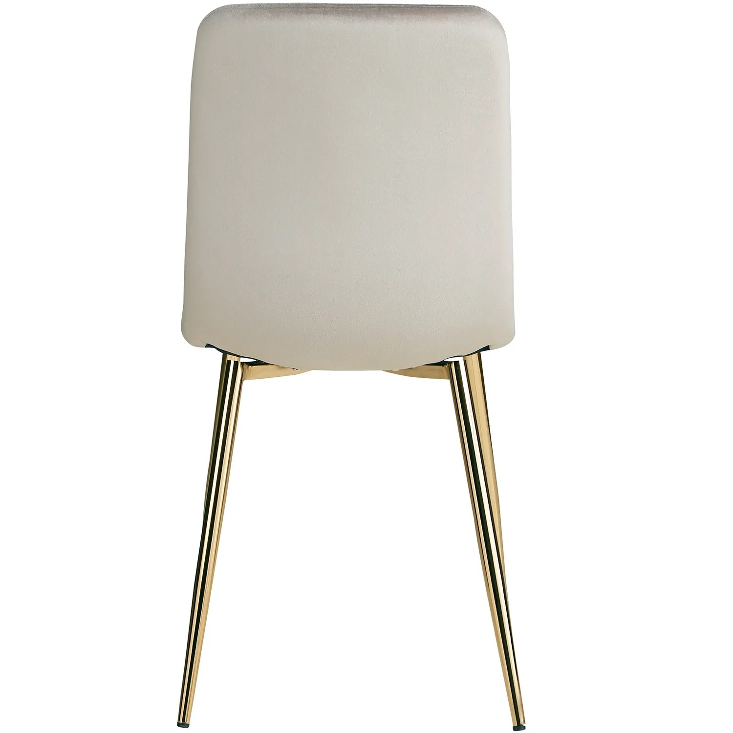 Homestyle4u Esszimmerstuhl 4er Set, beige Samt, goldene Beine. Polsterstuhl Rückansicht.
