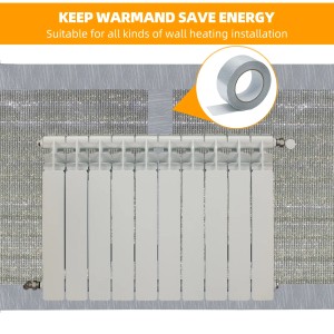 CCLIFE Isolierfolie als Heizkörper-Reflexionsfolie an Wand montiert, mit Klebeband. Dämmstoffe für Heizung.