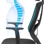 Ergonomischer Songmics Bürostuhl in Schwarz mit verstellbarer Lendenstütze für optimalen Komfort.