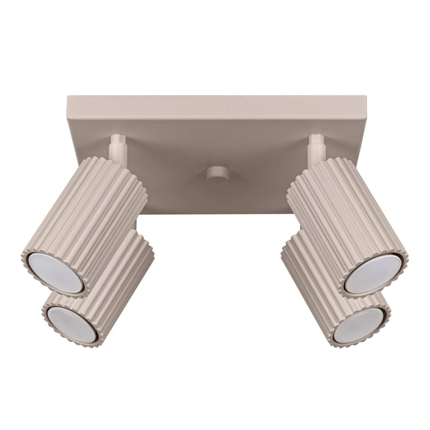 Licht-Erlebnisse Deckenstrahler Modern 25 CM Breit Eckig Taupe 4-Flammig GU10 Aluminium