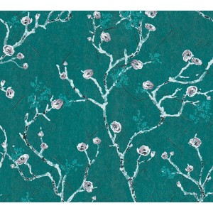 A.S. Création Vliestapete Kirschblüten blau-grau: Tapete mit floralem Muster auf blauem Grund.