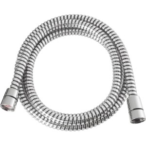 Verchromter, schwarzer Wassersparschlauch, 200 cm, für Dusche und Bad.