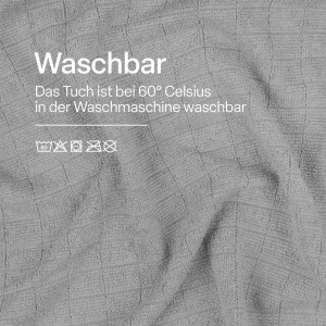 Detailaufnahme: Waschbares, hellgraues Microfaser Geschirrtuch von Bestlivings, 65x45 cm.