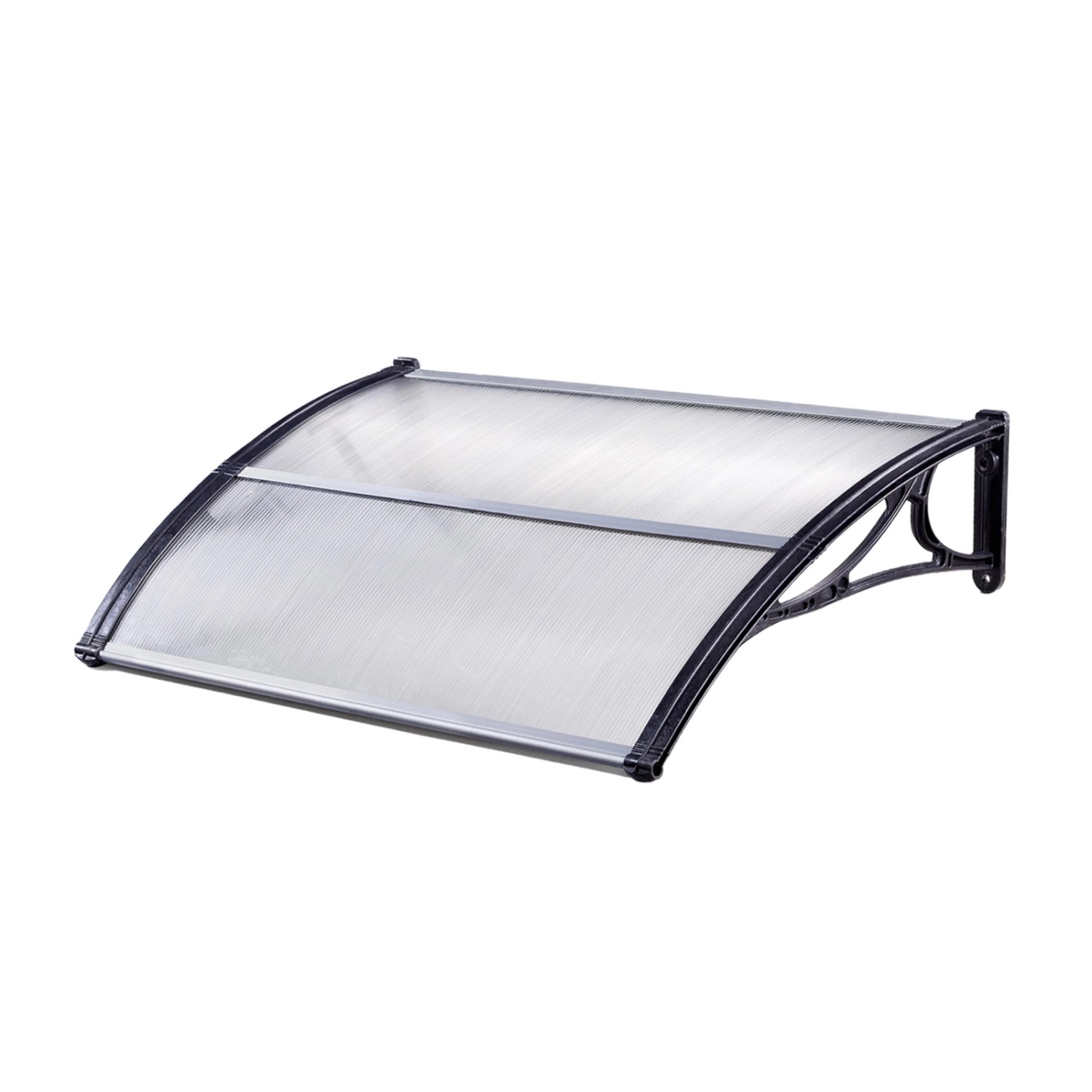 TRUTZHOLM Haustürvordach 75 x 120 cm Hohlkammerplatte Aluabschlussleiste Schwarz