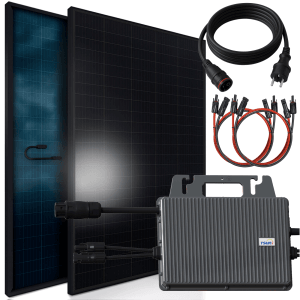 SUNNIVA Balkonkraftwerk 920 W mit TSUN 800 W Wechselrichter inkl.5m Kabel 2x 460 W Solarmodule Bifazial Fullblack Glas-Glas