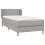 Helles, graues vidaXL Boxspringbett 90x190 cm mit Matratze und Kopfteil.