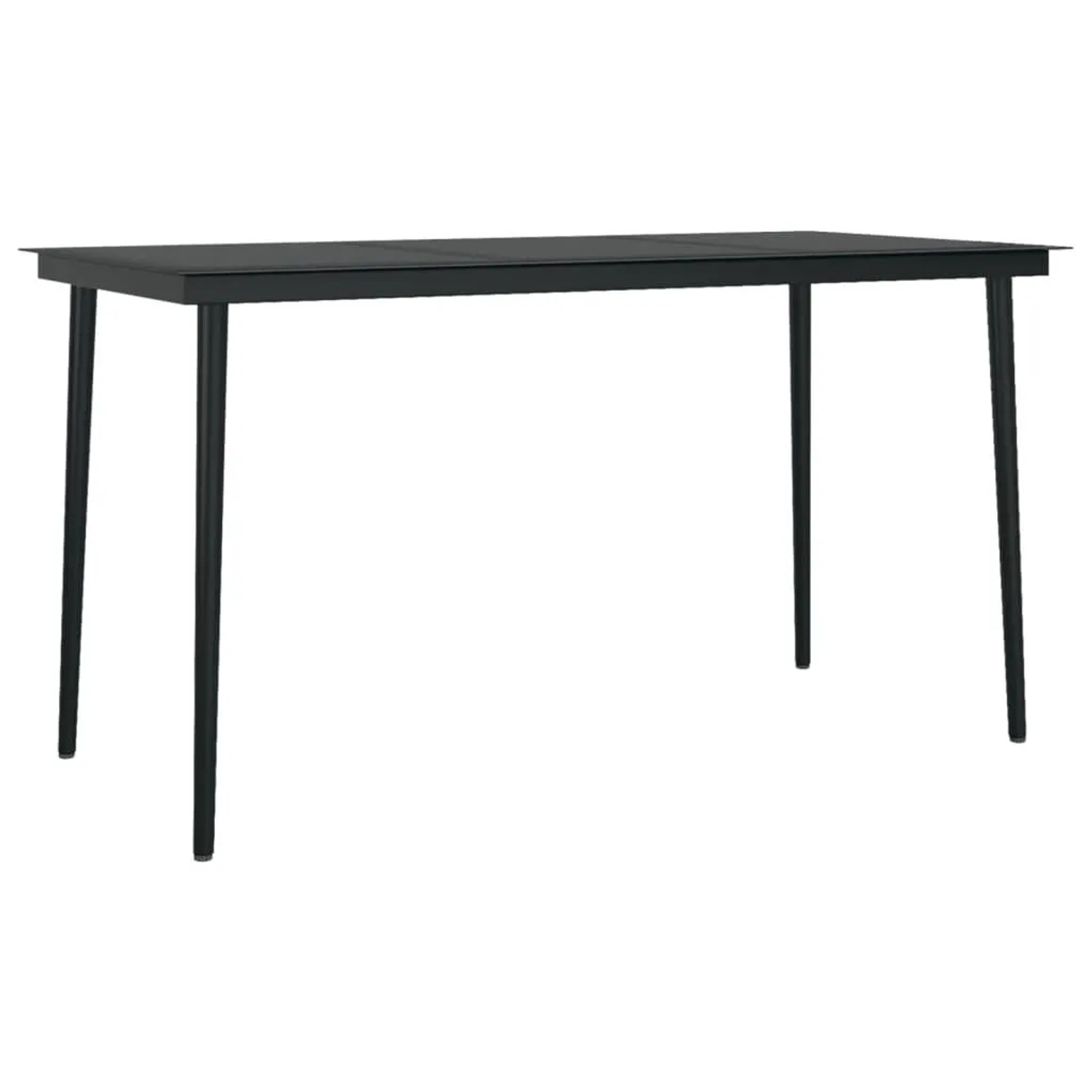 Furnicato Garten-esstisch Schwarz 140x70x74 Cm Stahl Und Glas