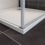 AICA Eckeinstieg Duschkabine 100x100cm mit Schwingtür und Seitenwand, Chromrahmen, Klarglas.
