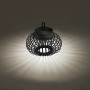 Schwarze LED-Akku-Pendelleuchte Akuba, 22x25cm, für Innen & Außen. Dekorative Außenleuchte.