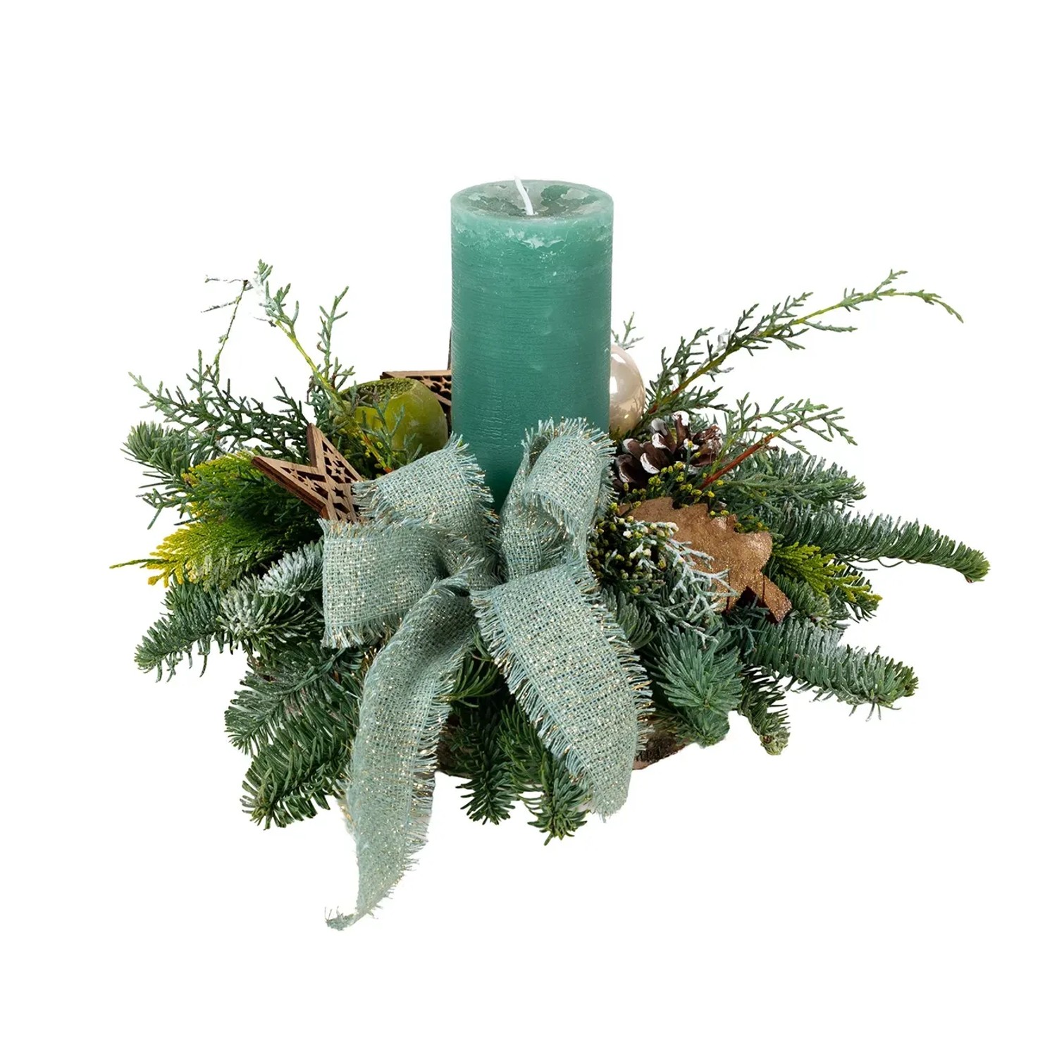 Adventsgesteck Birke 1 Kerze Mintgrün 15 cm kaufen bei OBI