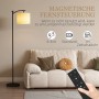 HOMCOM Stehlampe, schwarz mit cremefarbenem Stoffschirm, mit Fernbedienung. Elegante Innenleuchte für Wohnzimmer.