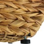 Detailansicht des geflochtenen Polyrattan Pflanzgefäßes in Natur mit Stellfüßen.