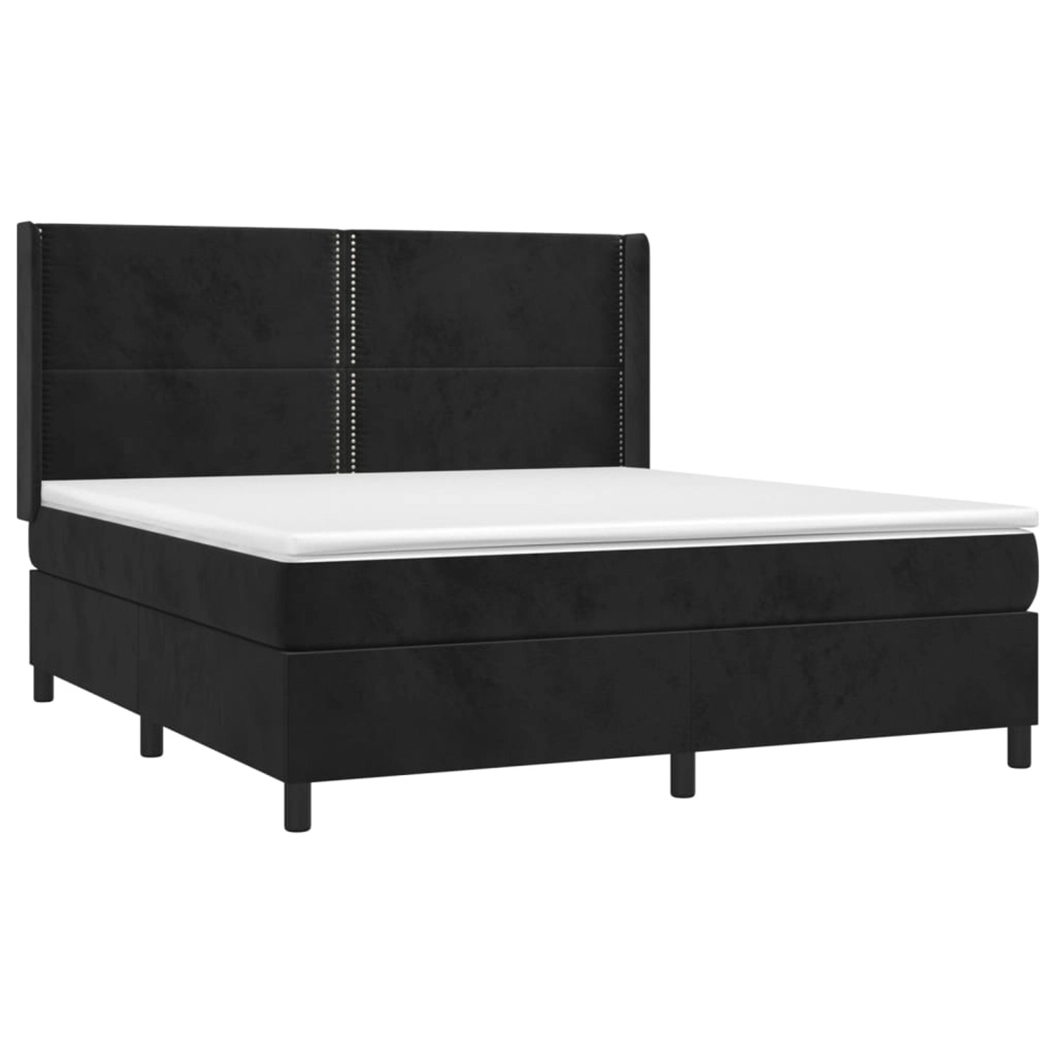 vidaXL Boxspringbett mit Matratze & LED Schwarz 180x200 cm Samt 3139519 günstig online kaufen