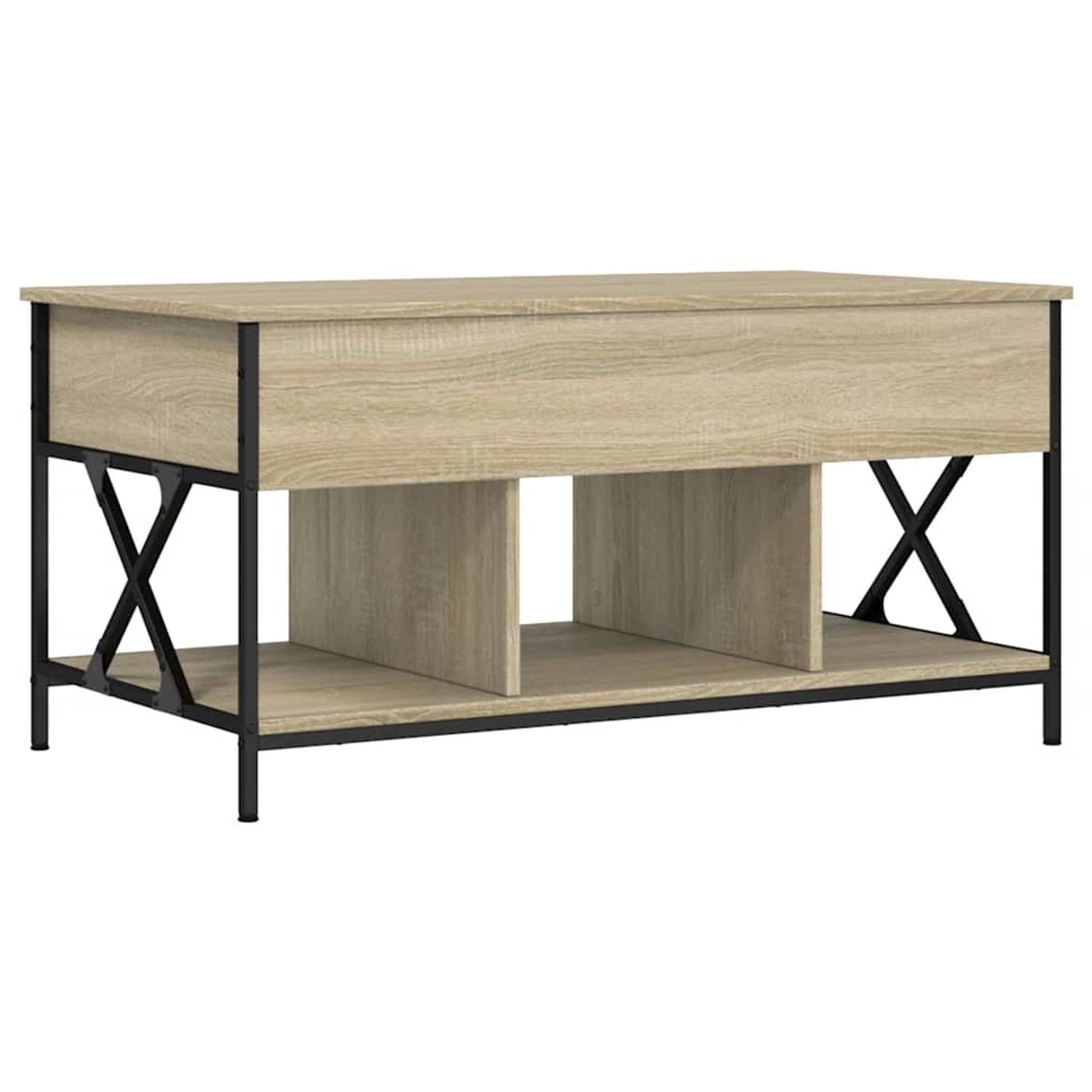 vidaXL Couchtisch Sonoma-Eiche 100x55x50 cm Holzwerkstoff und Metall 845337 günstig online kaufen