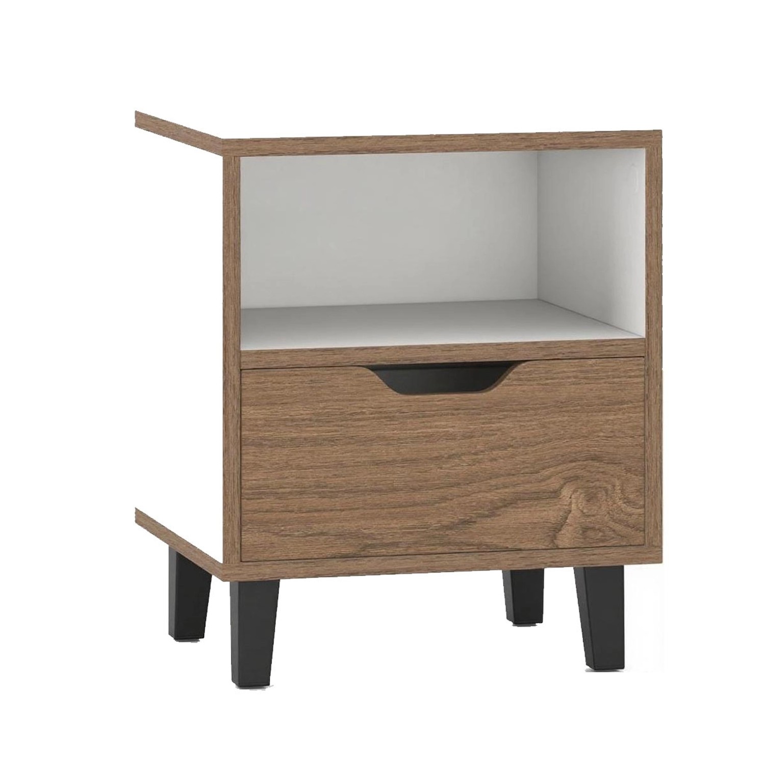 Costway Nachttisch mit Offenem Fach und Schublade 37x33x44cm