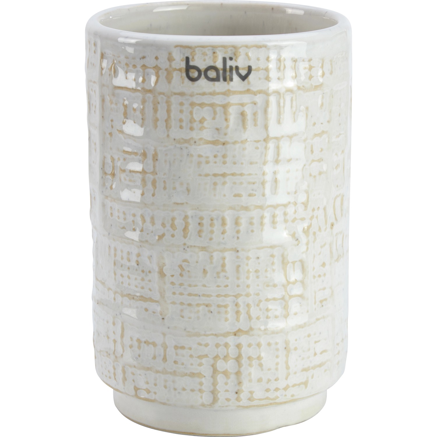 baliv Cosy Wave trend Zahnputzbecher Keramik Beige Ø 7 cm x 11 cm günstig online kaufen