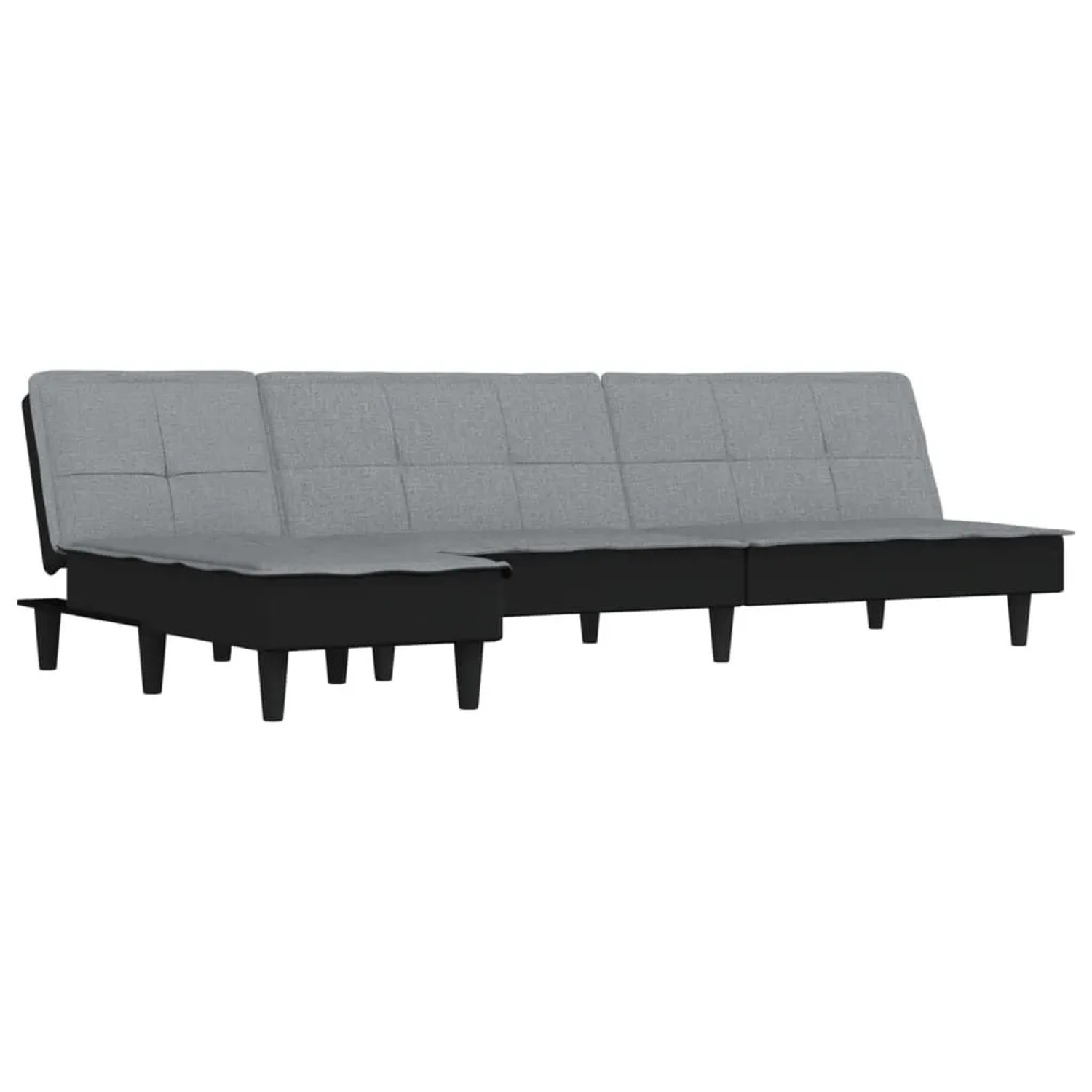 vidaXL Schlafsofa in L-Form Hellgrau 255x140x70 cm Stoff 3157256