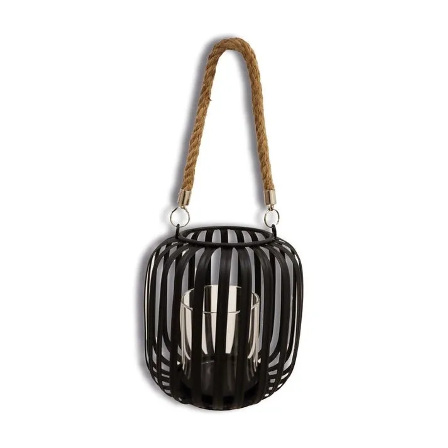 Frank Flechtwaren Windlicht Black 18 x 17 cm