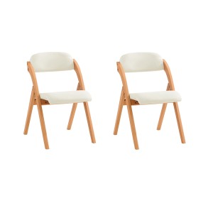 SoBuy 2er Set Esszimmerstuhl Klappstuhl Küchenstuhl Polsterstuhl mit Lehne Weiß FST92-Wx2