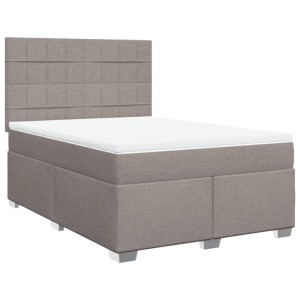 vidaXL Boxspringbett mit Matratze Taupe 160x200 cm Stoff 3292843
