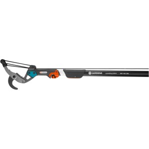 Gardena Combisystem Bypass-Baumschere für hohe Äste, mit Zugseil und Rollenübersetzung.