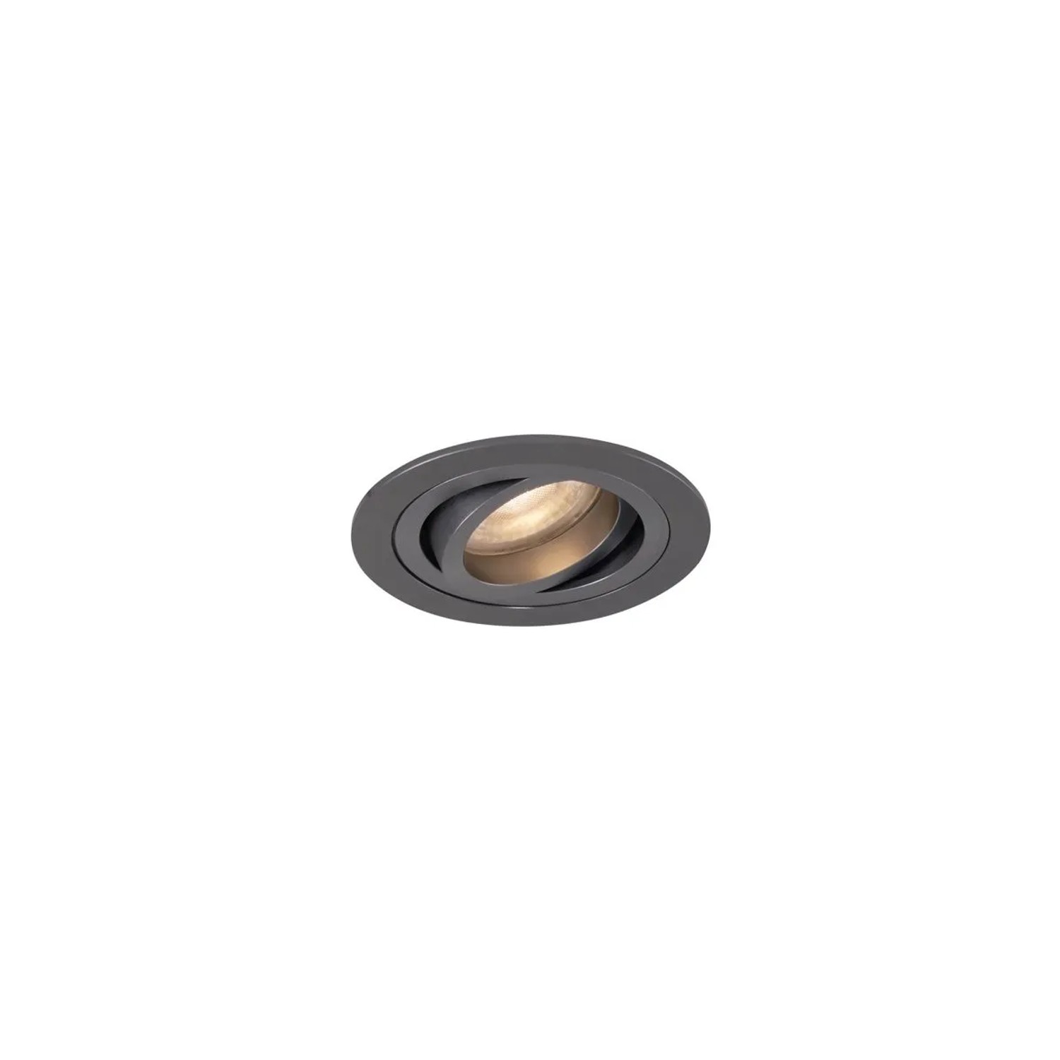 QAZQA Moderner Einbaustrahler Gunmetal GU10 50 mm Rund Schwenkbar Rondoo