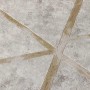 Schimmernde, gold-beige-graue PROFHOME Vliestapete mit geometrischem Muster.