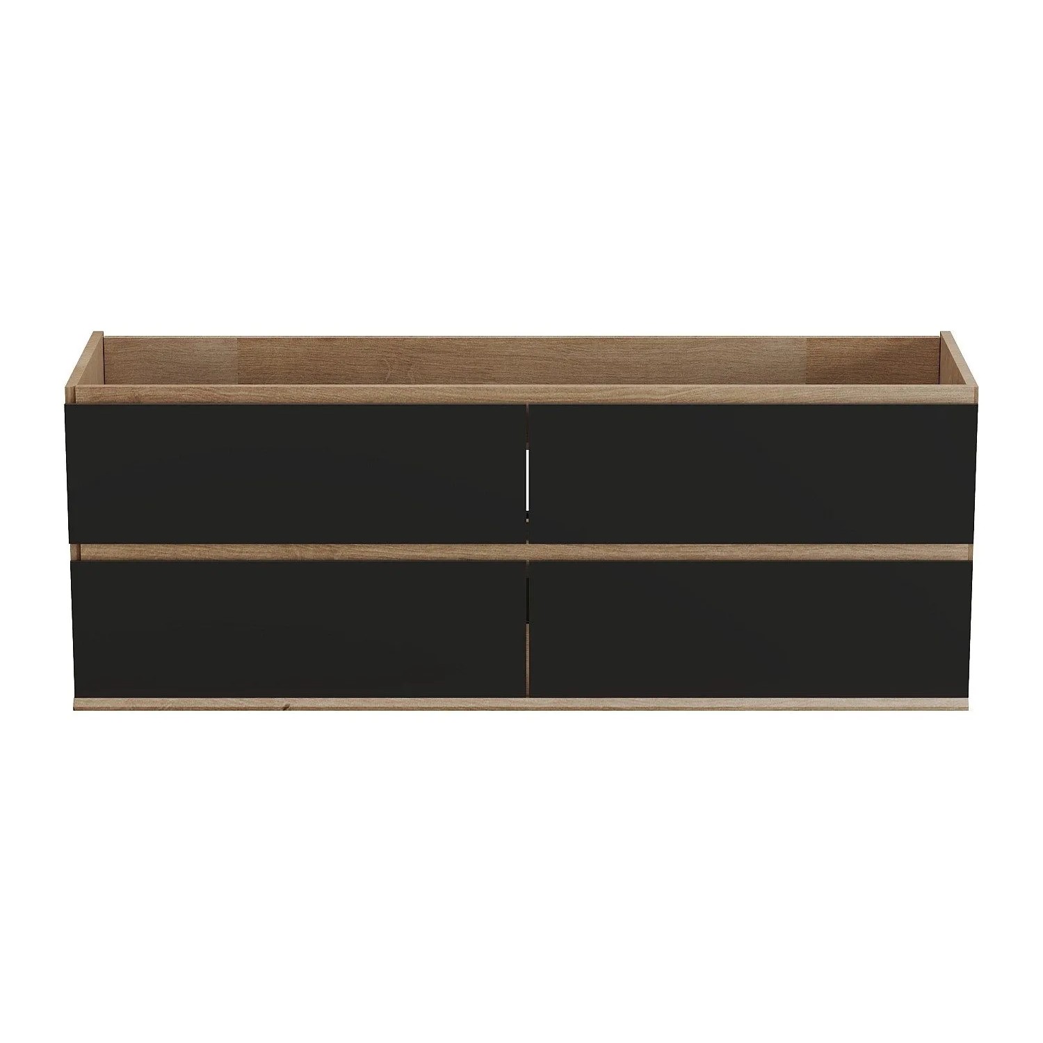 Vente-unique Waschbeckenunterschrank Saburi Schwarz  Naturfarben Hell 150 cm