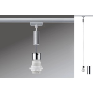 Paulmann URail 2Easy Basic Pendelleuchte, Chrom matt, für Schienensysteme.