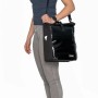 Schwarze Fischer Kurier Fahrradtasche, als Umhängetasche tragbar, wasserdicht.