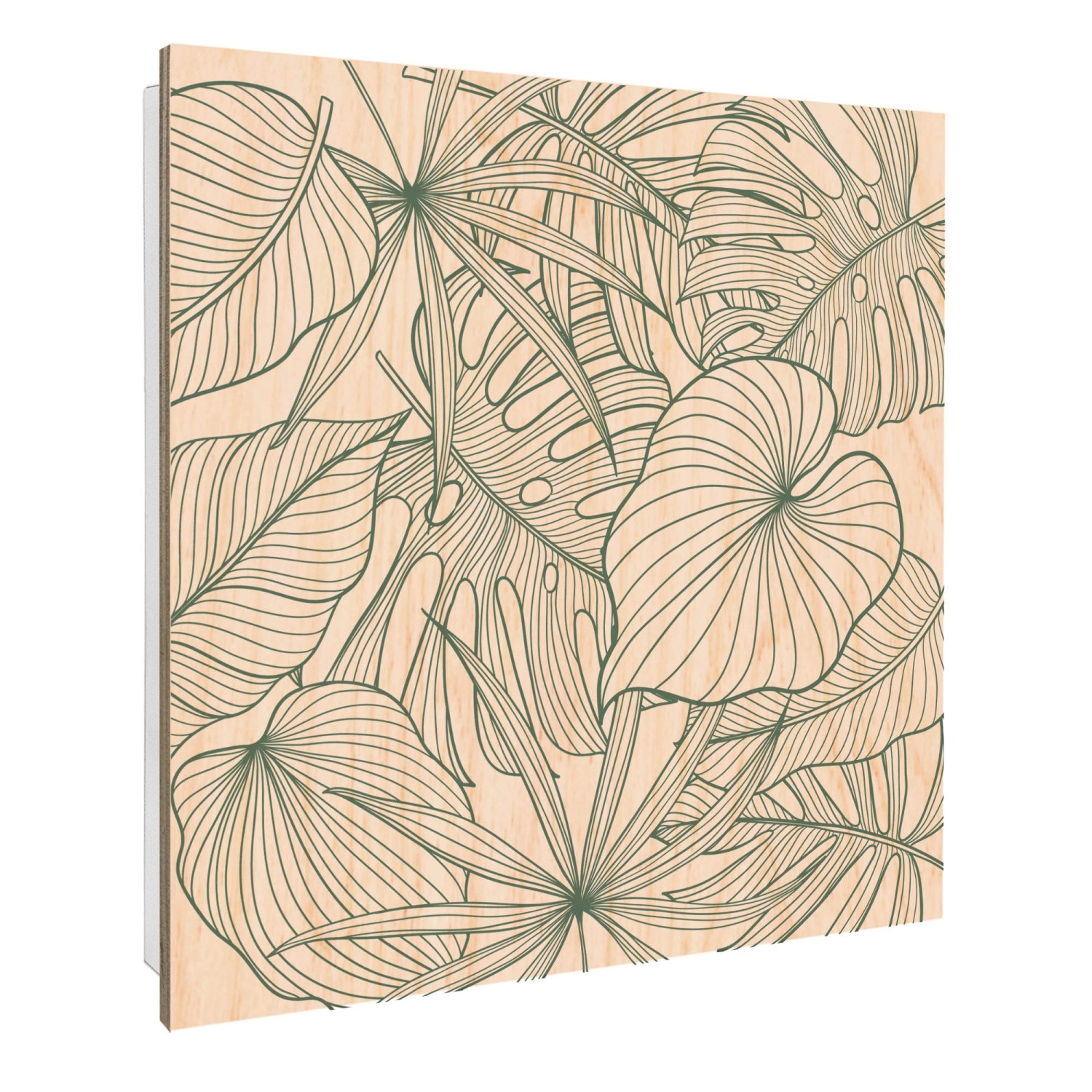 Banjado Schlüsselkasten mit Holzfront 30x30cm Weiß Scharnier Links 50 Haken günstig online kaufen