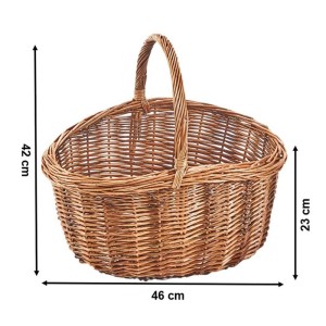 Geflochtener Einkaufskorb LILLY aus Weide von Kobolo, ideal für Badaccessoires und Einkäufe.