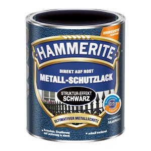 Dose Hammerite Metall-Schutzlack Schwarz mit Struktur-Effekt, 250ml.