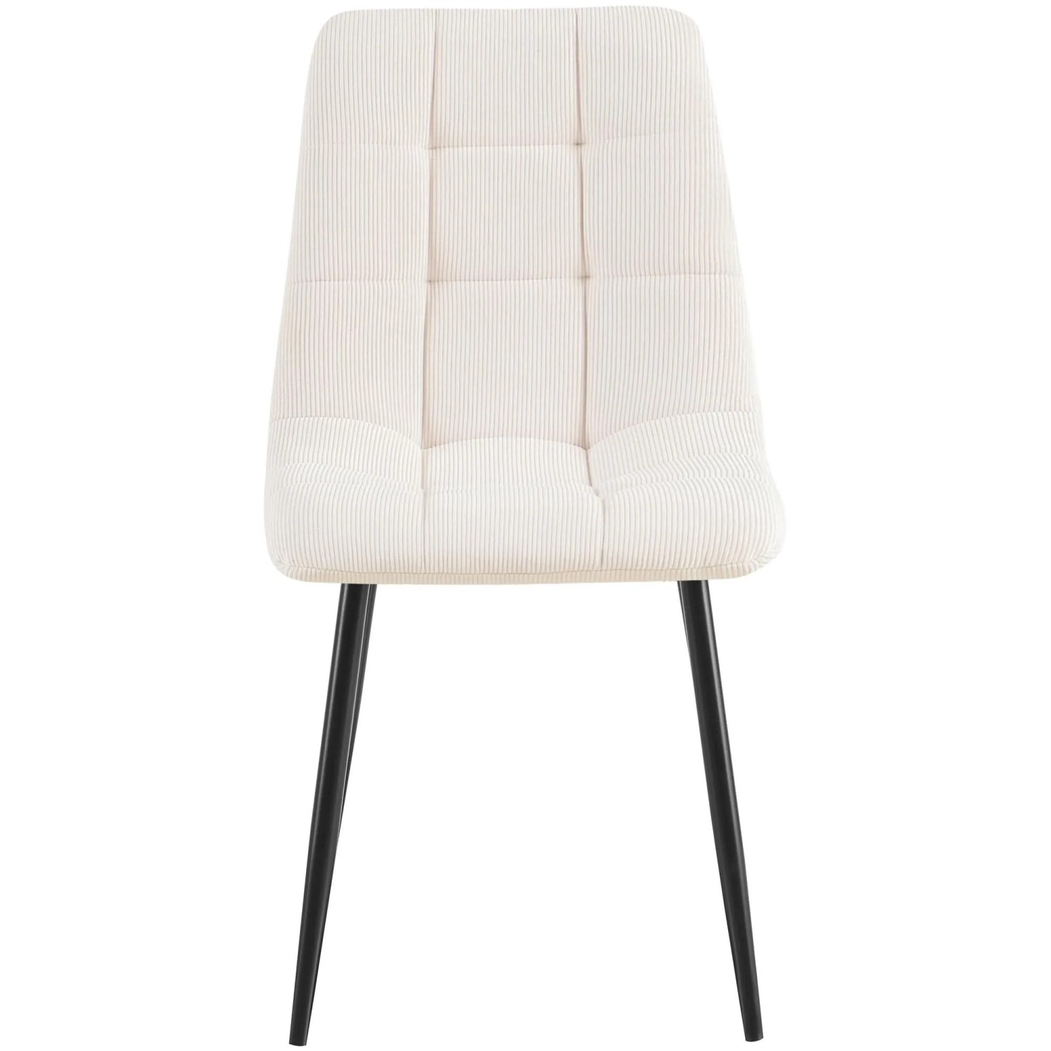 DELUKE 2er Set Esszimmerstuhl FANOR Cord Creme 45x55x84cm Essstühle Esszimmerstühle Küchenstühle Wohnzimmerstühle