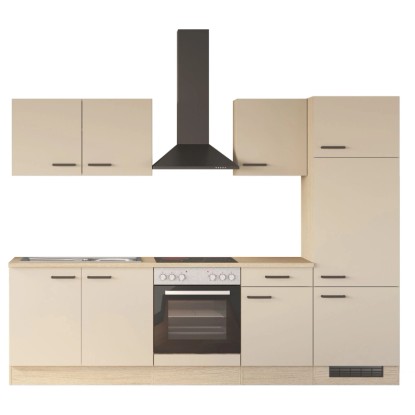 Flex-Well Exklusiv Küchenzeile 2207 Creso 270 cm Cashmere Matt - Provence Oak