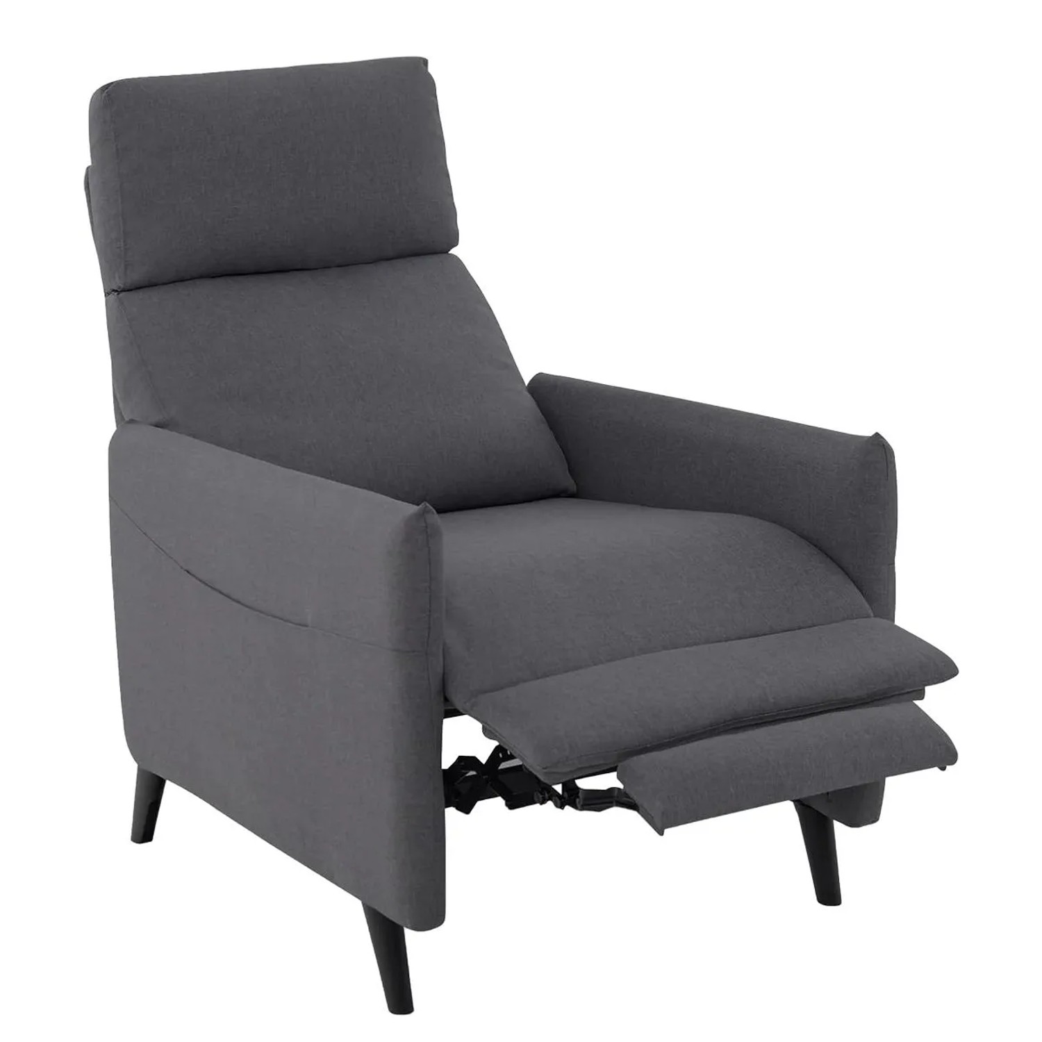 Costway Sessel mit Verstellbarer Rückenlehne & Fußstütze Dunkelgrau