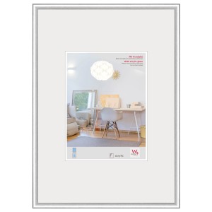 Walther Design Bilderrahmen New Lifestyle, 42x59,4 cm, Silber, mit Kunstglas.